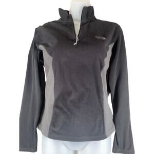 The‎ North Face Jacket Women's Large Black TKA 100 Light Fleece 1/4 Zip Outdoors